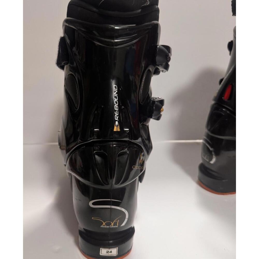 Rossignol Soft Ski Boots Size 24 - 24.5 US 7.5- 8 Black 4 Buckle Alpine Downhill - Picture 8 of 9